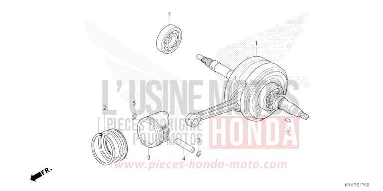 CRANKSHAFT/PISTON for CRF110F EXTREME RED (R292) from 2023