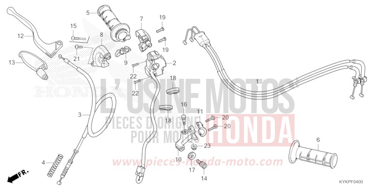 HANDLE LEVER/SWITCH/CABLE for CRF110F EXTREME RED (R292) from 2023