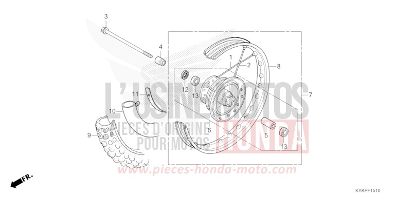 FRONT WHEEL for CRF110F EXTREME RED (R292) from 2023