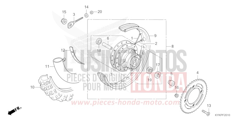 REAR WHEEL for CRF110F EXTREME RED (R292) from 2023