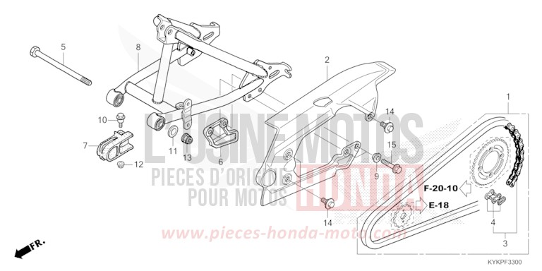 SWINGARM for CRF110F EXTREME RED (R292) from 2023