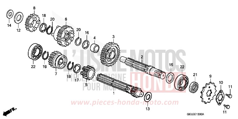 TRANSMISSION for CRF50F EXTREME RED (R292) from 2004
