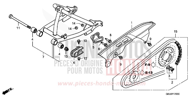 FORCELLONE per CRF50F EXTREME RED (R292) del 2004