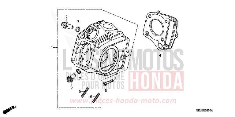 CYLINDER HEAD for CRF50F EXTREME RED (R292) from 2005