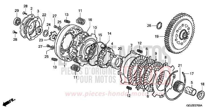 CLUTCH for CRF50F EXTREME RED (R292) from 2006