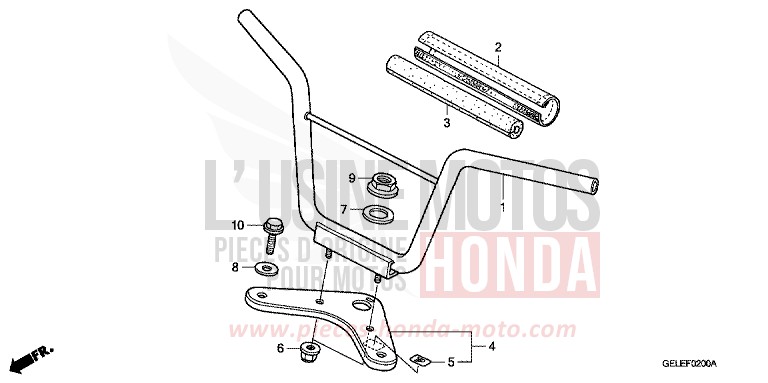 HANDLE PIPE/TOP BRIDGE for CRF50F EXTREME RED (R292) from 2007