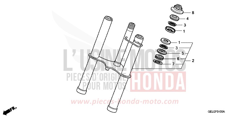 FRONT FORK for CRF50F EXTREME RED (R292) from 2007