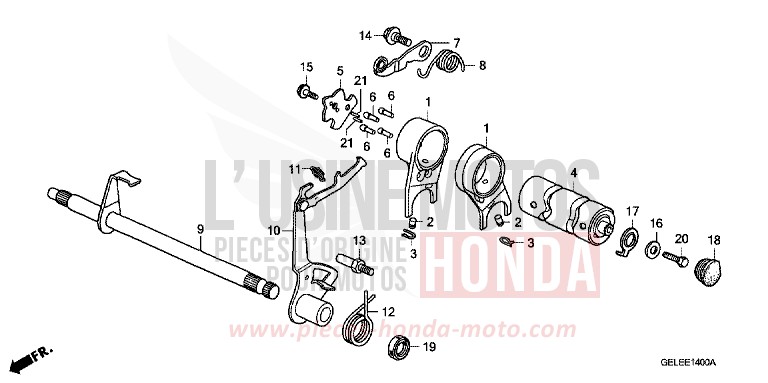 GEARSHIFT DRUM for CRF50F EXTREME RED (R292) from 2008