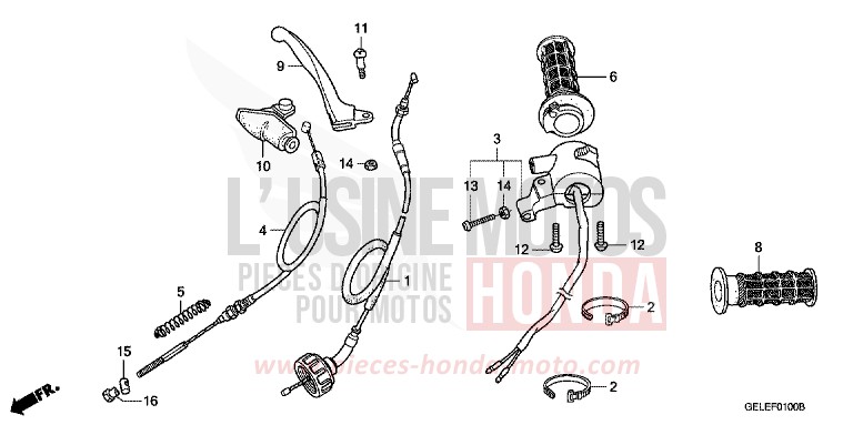HANDLE LEVER/SWITCH/CABLE for CRF50F EXTREME RED (R292) from 2008