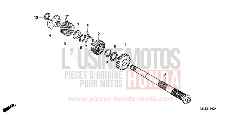 KICK STARTER SPINDLE for CRF50F EXTREME RED (R292) from 2009