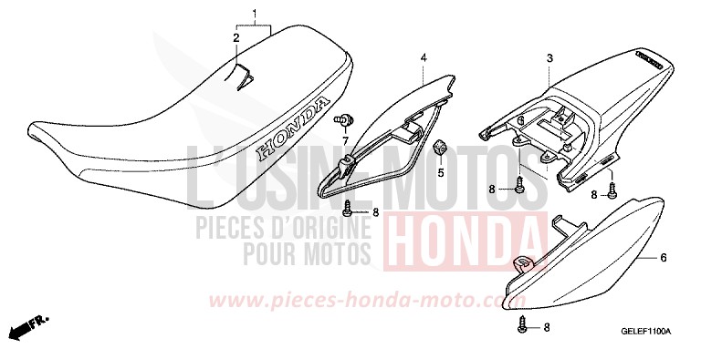 SELLA/PARAFANGO POSTERIORE per CRF50F EXTREME RED (R292) del 2009