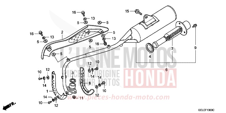 EXHAUST MUFFLER for CRF50F EXTREME RED (R292) from 2010