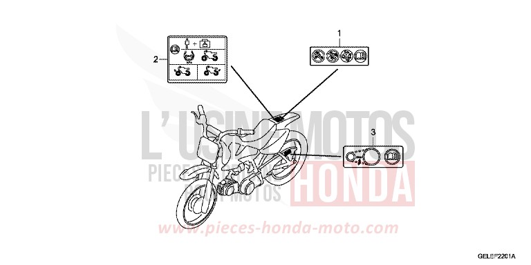 CAUTION LABEL (CRF50FA/B) for CRF50F EXTREME RED (R292) from 2010