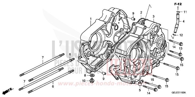 CRANKCASE for CRF50F EXTREME RED (R292) from 2011