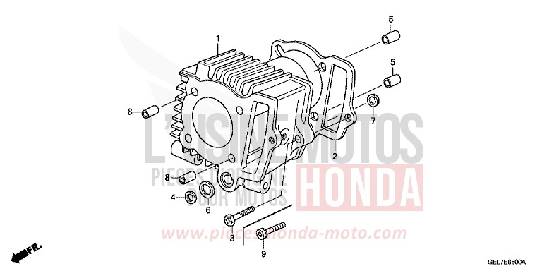 CYLINDER for CRF50F EXTREME RED (R292) from 2012