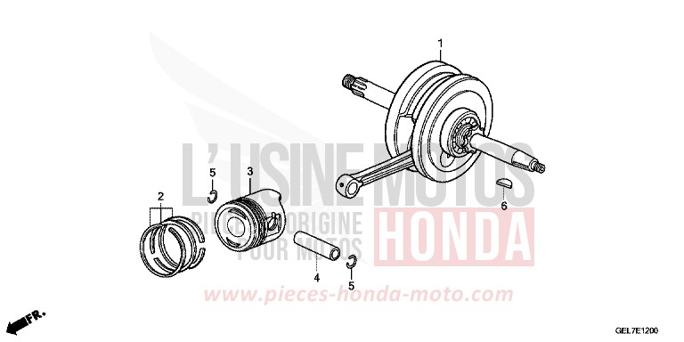 CRANKSHAFT/PISTON for CRF50F EXTREME RED (R292) from 2012