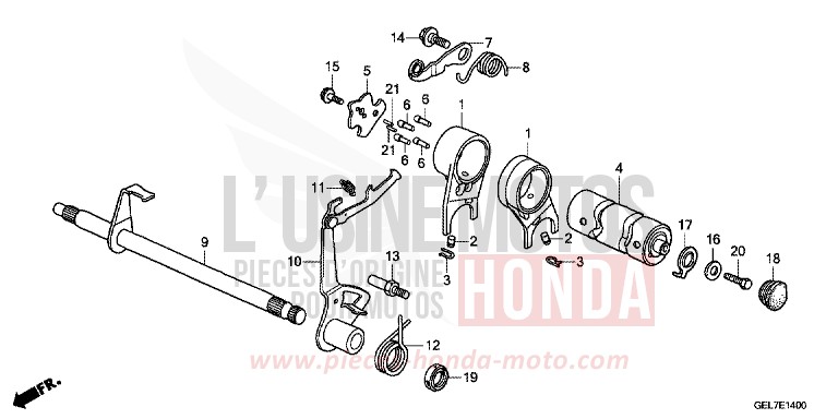 GEARSHIFT DRUM for CRF50F EXTREME RED (R292) from 2012