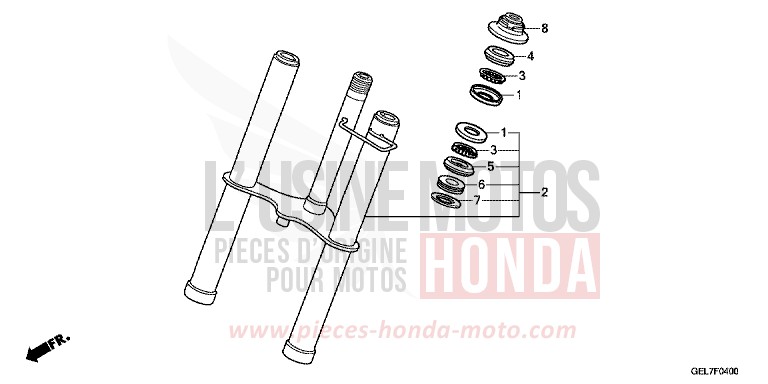 FRONT FORK for CRF50F EXTREME RED (R292) from 2012