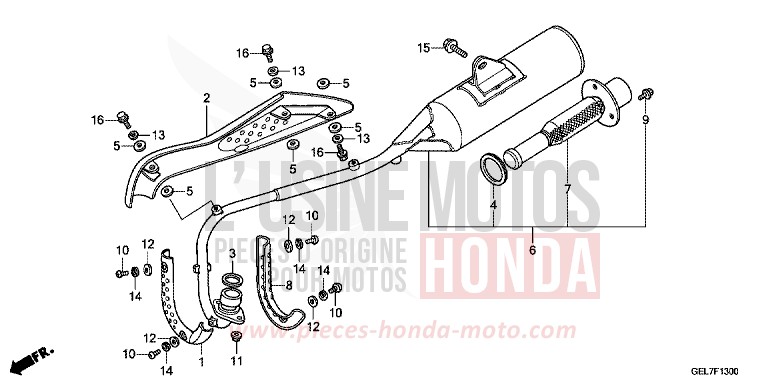 EXHAUST MUFFLER for CRF50F EXTREME RED (R292) from 2012