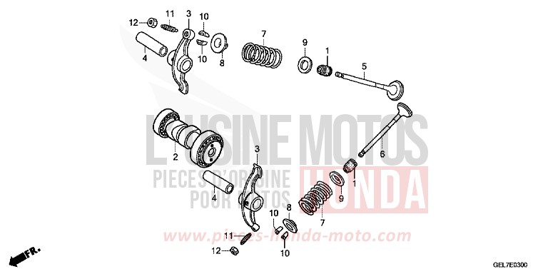 CAMSHAFT/VALVE for CRF50F EXTREME RED (R292) from 2013