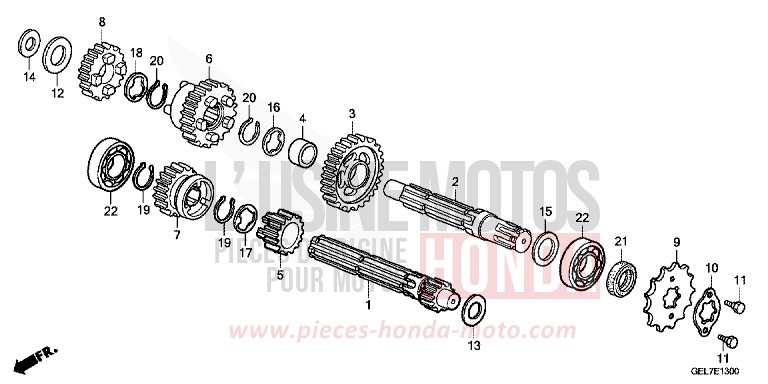TRANSMISSION for CRF50F EXTREME RED (R292) from 2013