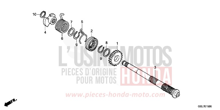 KICK STARTER SPINDLE for CRF50F EXTREME RED (R292) from 2013