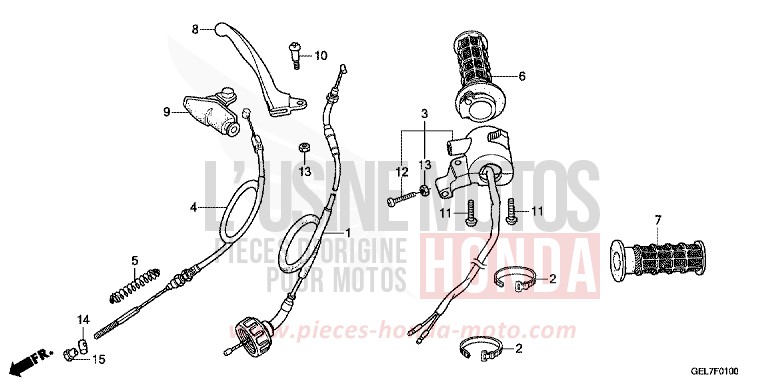 HANDLE LEVER/SWITCH/CABLE for CRF50F EXTREME RED (R292) from 2013