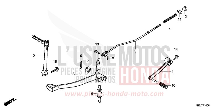 BRAKE PEDAL/KICK STARTER ARM for CRF50F EXTREME RED (R292) from 2013