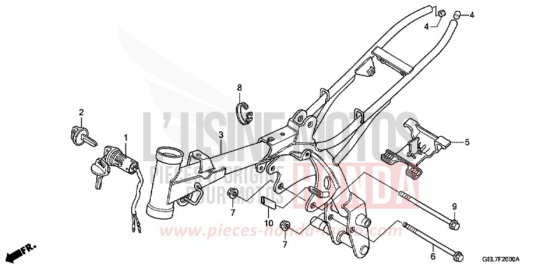 FRAME BODY for CRF50F EXTREME RED (R292) from 2013