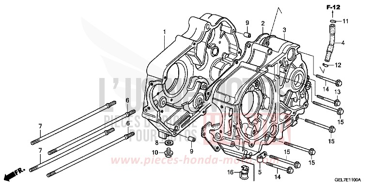 CRANKCASE for CRF50F EXTREME RED (R292) from 2014