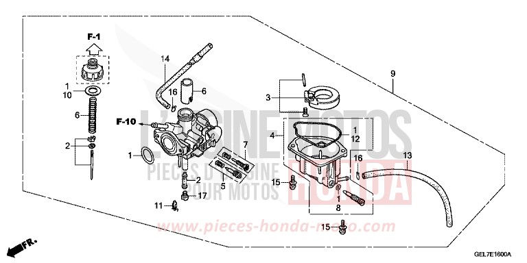 CARBURATORE per CRF50F EXTREME RED (R292) del 2014
