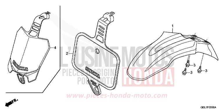 FRONT FENDER for CRF50F EXTREME RED (R292) from 2014