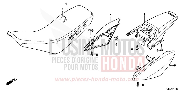 SEAT/REAR FENDER for CRF50F EXTREME RED (R292) from 2014