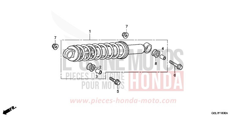 REAR CUSHION for CRF50F EXTREME RED (R292) from 2014