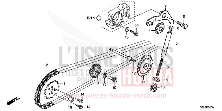 CAM CHAIN/TENSIONER for CRF50F EXTREME RED (R292) from 2017