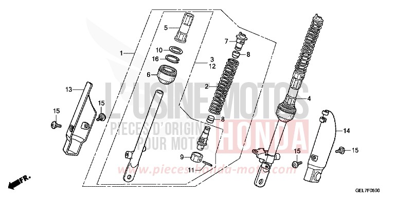 CUSCINETTO ANTERIORE per CRF50F EXTREME RED (R292) del 2017