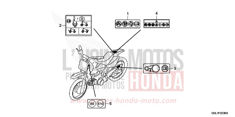 CAUTION LABEL for CRF50F EXTREME RED (R292) from 2017