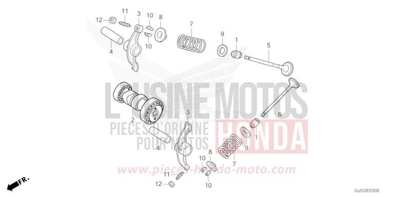 CAMSHAFT/VALVE for CRF50F EXTREME RED (R292) from 2022