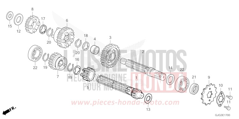 TRANSMISSION for CRF50F EXTREME RED (R292) from 2022