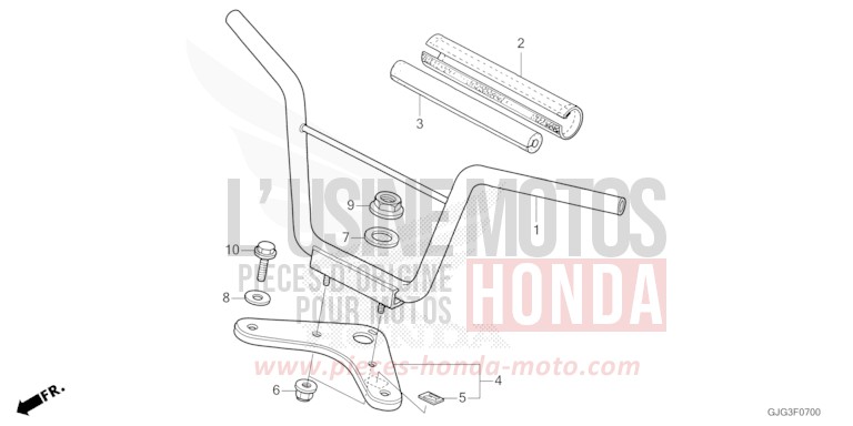 HANDLE PIPE/TOP BRIDGE for CRF50F EXTREME RED (R292) from 2022