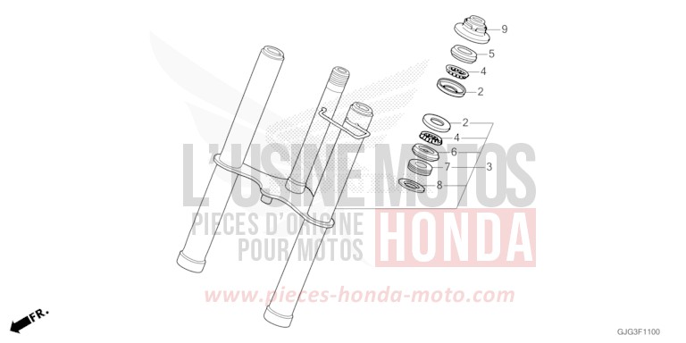 FRONT FORK for CRF50F EXTREME RED (R292) from 2022