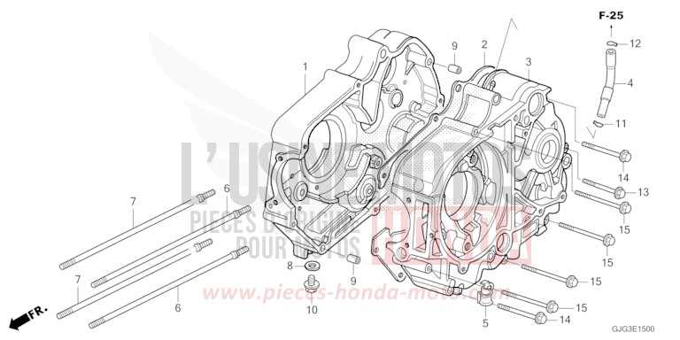 CRANKCASE for CRF50F EXTREME RED (R292) from 2023