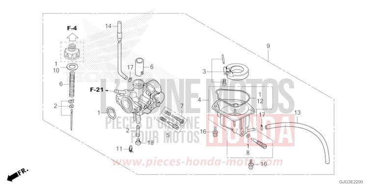 CARBURETOR for CRF50F EXTREME RED (R292) from 2023