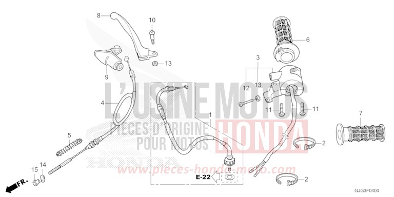 HANDLE LEVER/SWITCH/CABLE for CRF50F EXTREME RED (R292) from 2023