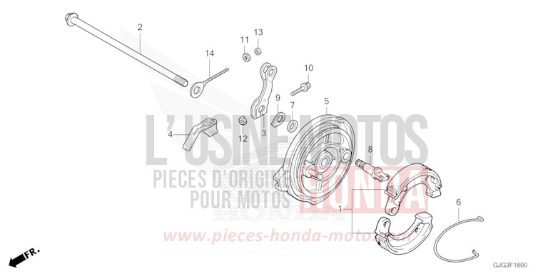 REAR BRAKE PANEL for CRF50F EXTREME RED (R292) from 2023
