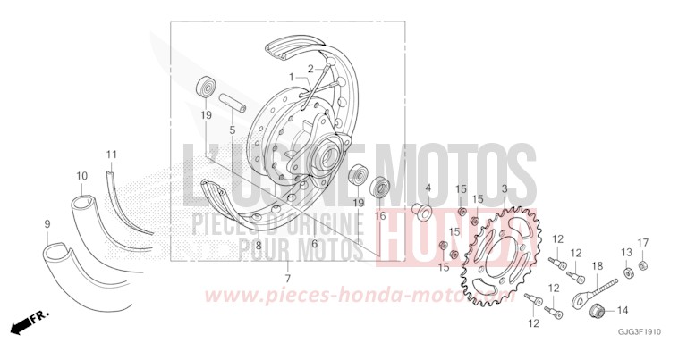 REAR WHEEL for CRF50F EXTREME RED (R292) from 2023
