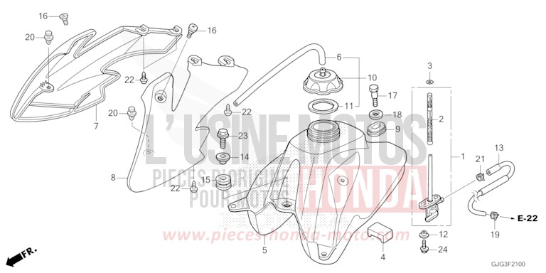 FUEL TANK for CRF50F EXTREME RED (R292) from 2023