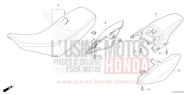 SEAT/REAR FENDER for CRF50F EXTREME RED (R292) from 2023