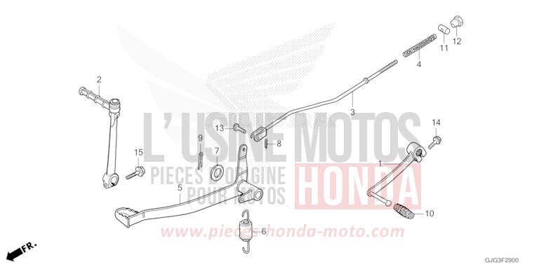 BRAKE PEDAL/KICK STARTER ARM for CRF50F EXTREME RED (R292) from 2023