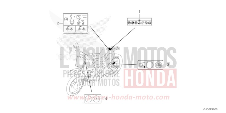 CAUTION LABEL for CRF50F EXTREME RED (R292) from 2023